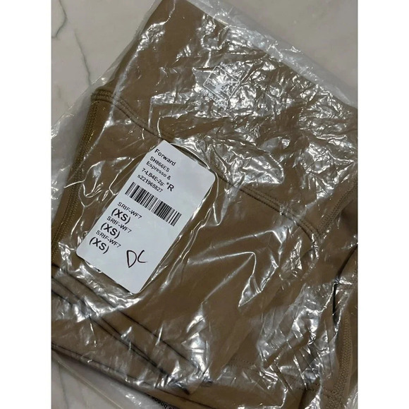 SPORTY & RICH Runner Biker Shorts in Espresso & White XSmall New Womens Spandex - Picture 10 of 16